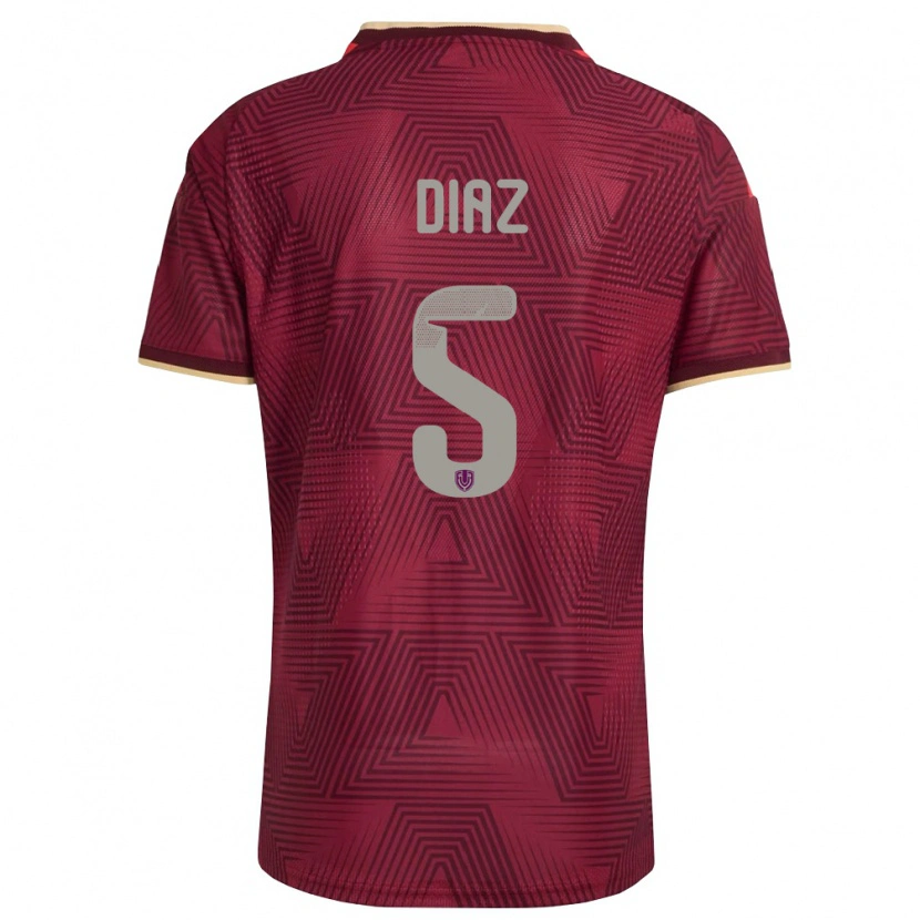 Danxen Pánské Venezuela Anthwan Diaz #5 Vínová Zlatá Žlutá Domů Hráčské Dresy 26-28 Dres