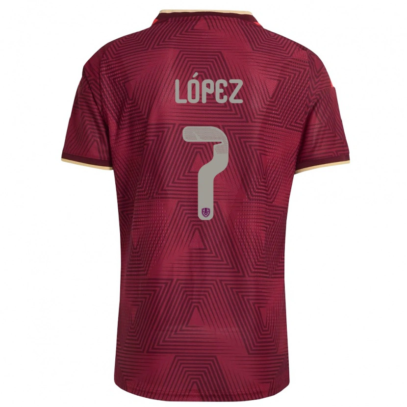 Danxen Pánské Venezuela José López #7 Vínová Zlatá Žlutá Domů Hráčské Dresy 26-28 Dres