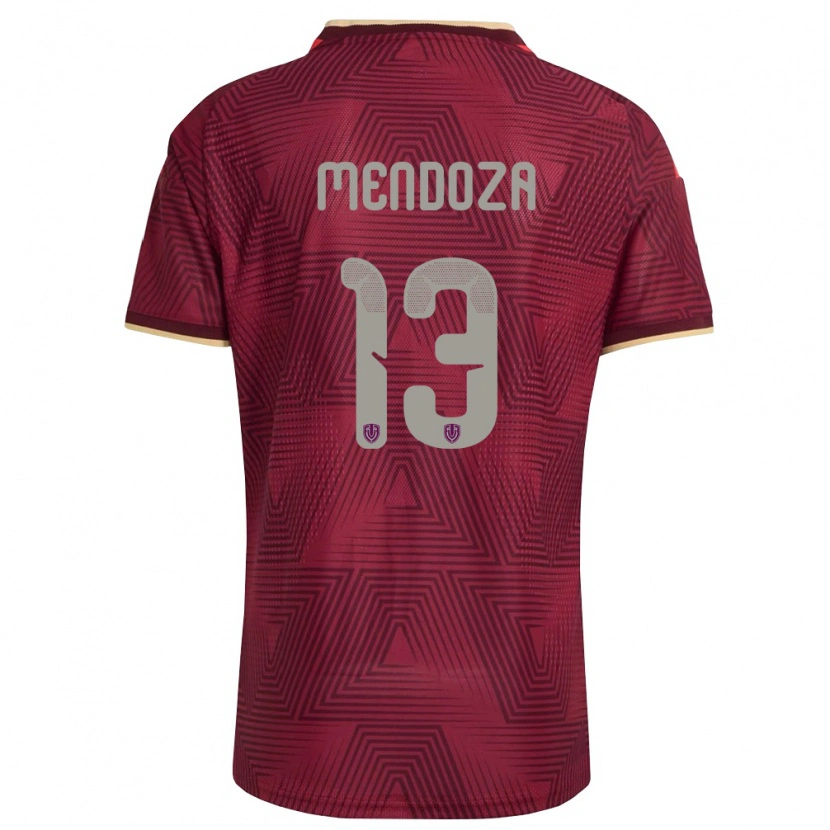 Danxen Pánské Venezuela José Mendoza #13 Vínová Zlatá Žlutá Domů Hráčské Dresy 26-28 Dres