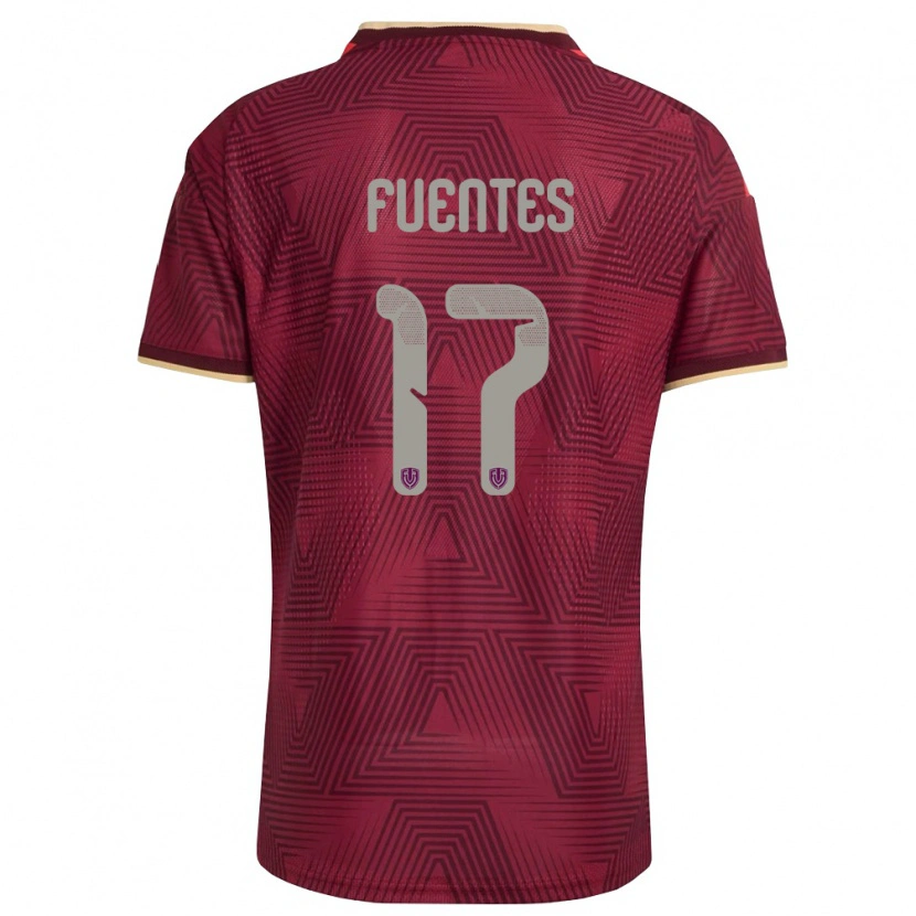 Danxen Pánské Venezuela Aarón Fuentes #17 Vínová Zlatá Žlutá Domů Hráčské Dresy 26-28 Dres