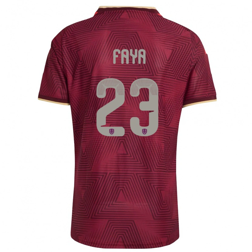 Danxen Pánské Venezuela Carlos Faya #23 Vínová Zlatá Žlutá Domů Hráčské Dresy 26-28 Dres