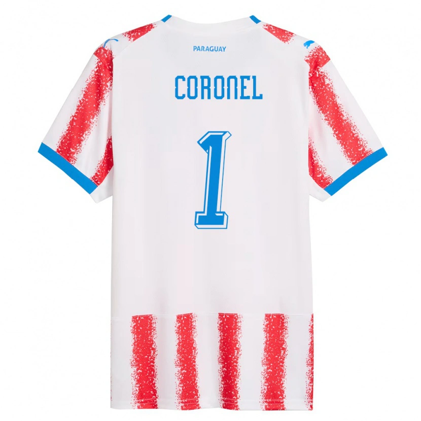 Danxen Pánské Paraguay Carlos Coronel #1 Bílá Červená Modrá Domů Hráčské Dresy 26-28 Dres