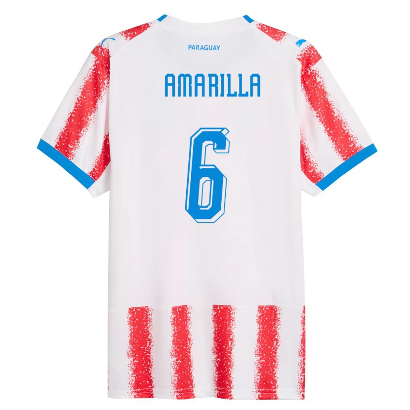 Danxen Pánské Paraguay Imanol Amarilla #6 Bílá Červená Modrá Domů Hráčské Dresy 26-28 Dres