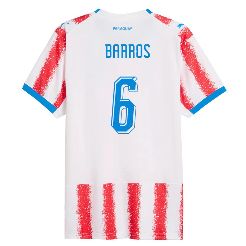 Danxen Pánské Paraguay Natalia Barros #6 Bílá Červená Modrá Domů Hráčské Dresy 26-28 Dres