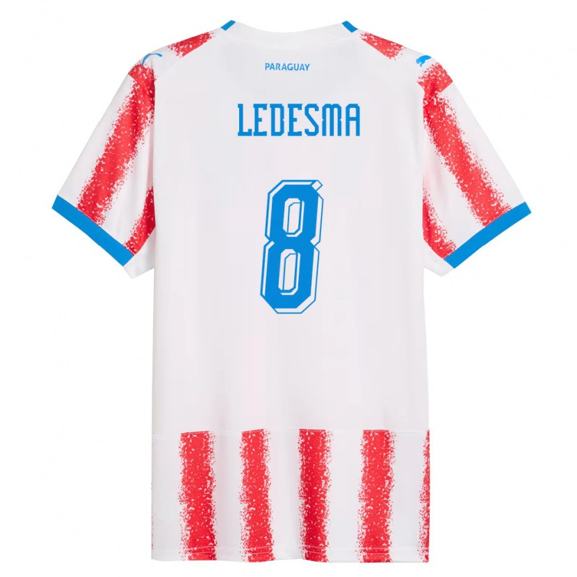 Danxen Pánské Paraguay Alan Ledesma #8 Bílá Červená Modrá Domů Hráčské Dresy 26-28 Dres