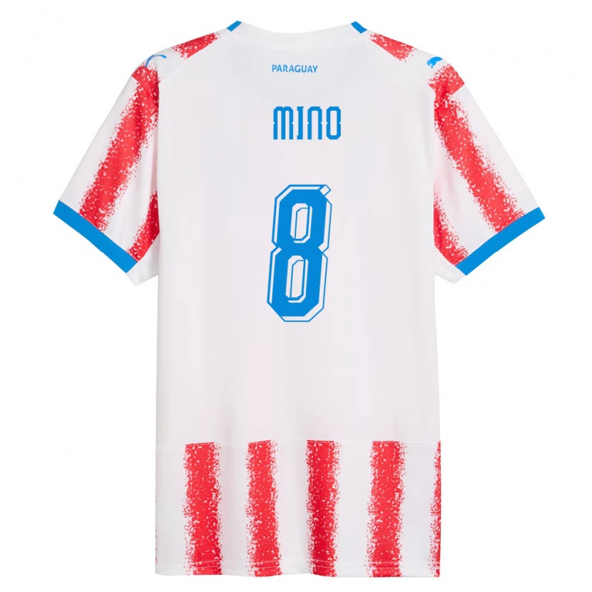 Danxen Pánské Paraguay Rosa Miño #8 Bílá Červená Modrá Domů Hráčské Dresy 26-28 Dres