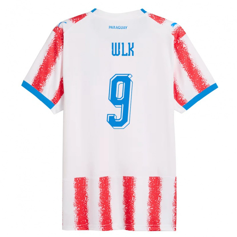 Danxen Pánské Paraguay Allan Wlk #9 Bílá Červená Modrá Domů Hráčské Dresy 26-28 Dres