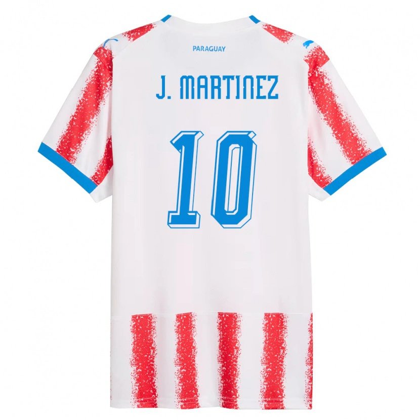 Danxen Pánské Paraguay Jessica Martínez #10 Bílá Červená Modrá Domů Hráčské Dresy 26-28 Dres
