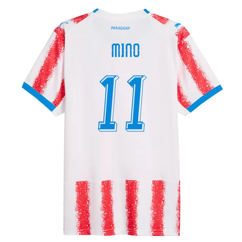 Danxen Pánské Paraguay César Miño #11 Bílá Červená Modrá Domů Hráčské Dresy 26-28 Dres