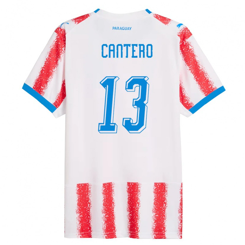 Danxen Pánské Paraguay Alexis Cantero #13 Bílá Červená Modrá Domů Hráčské Dresy 26-28 Dres