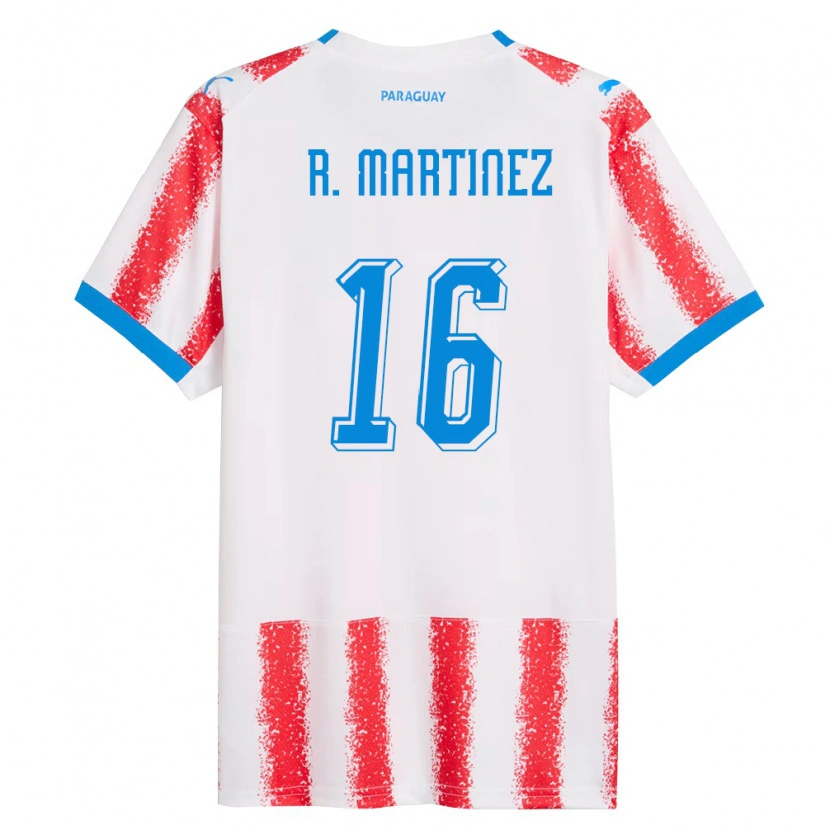 Danxen Pánské Paraguay Ramona Martínez #16 Bílá Červená Modrá Domů Hráčské Dresy 26-28 Dres