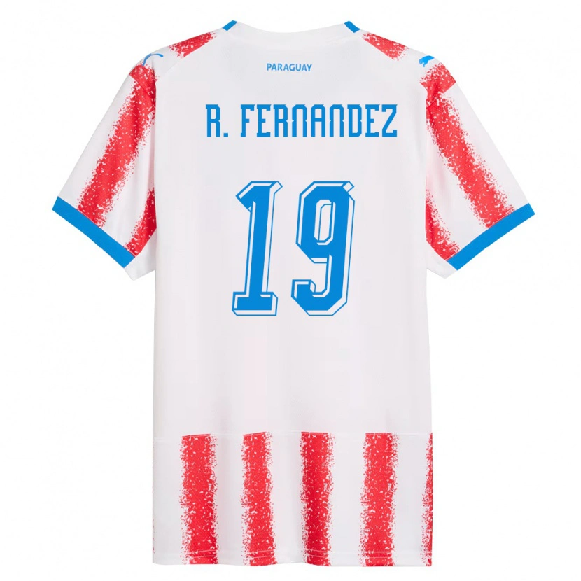 Danxen Pánské Paraguay Rebeca Fernández #19 Bílá Červená Modrá Domů Hráčské Dresy 26-28 Dres