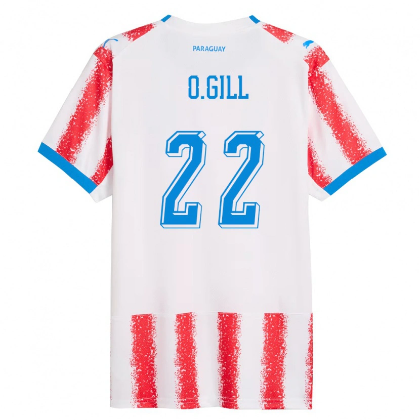 Danxen Pánské Paraguay Orlando Gill #22 Bílá Červená Modrá Domů Hráčské Dresy 26-28 Dres