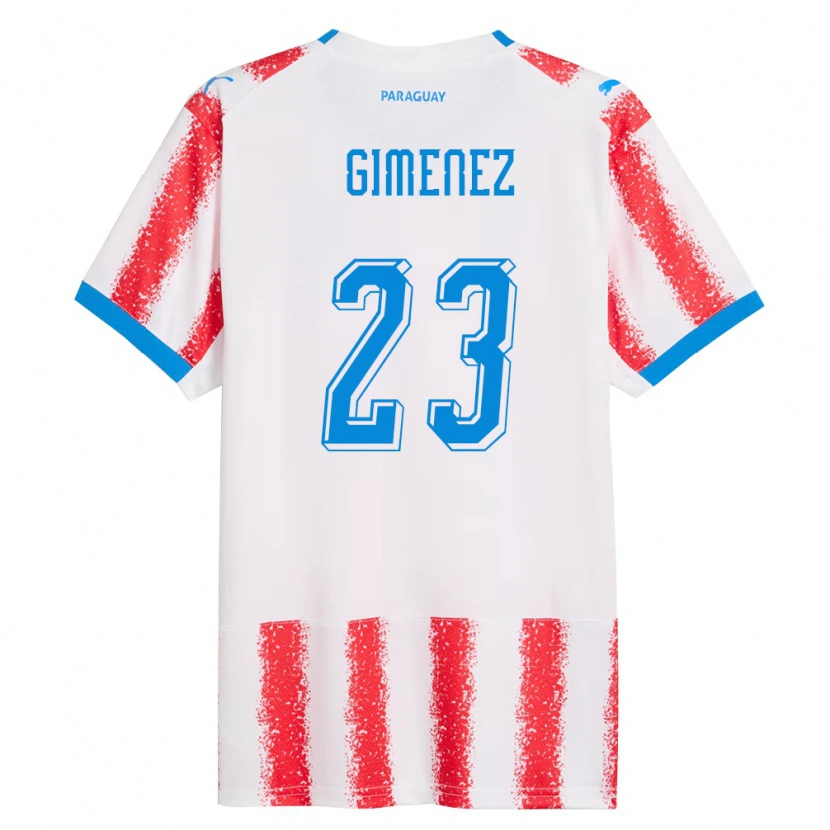 Danxen Pánské Paraguay Miguel Giménez #23 Bílá Červená Modrá Domů Hráčské Dresy 26-28 Dres