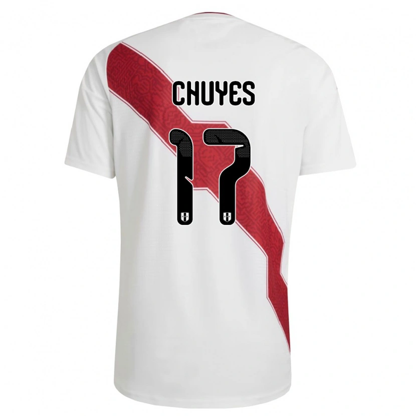 Danxen Pánské Peru Alessandro Chuyes #17 Bílá Červená Černá Domů Hráčské Dresy 26-28 Dres