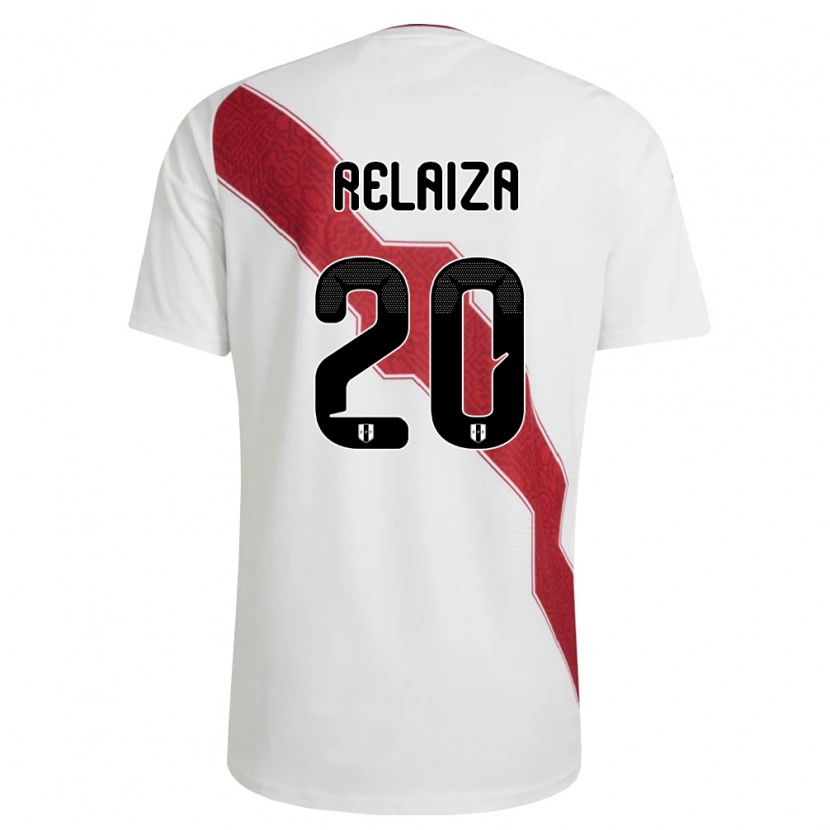 Danxen Pánské Peru Aaron Relaiza #20 Bílá Červená Černá Domů Hráčské Dresy 26-28 Dres