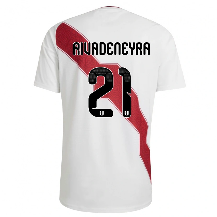 Danxen Pánské Peru Steven Rivadeneyra #21 Bílá Červená Černá Domů Hráčské Dresy 26-28 Dres