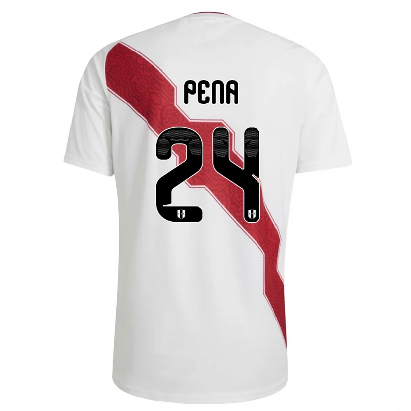 Danxen Pánské Peru Luciano Pena #24 Bílá Červená Černá Domů Hráčské Dresy 26-28 Dres