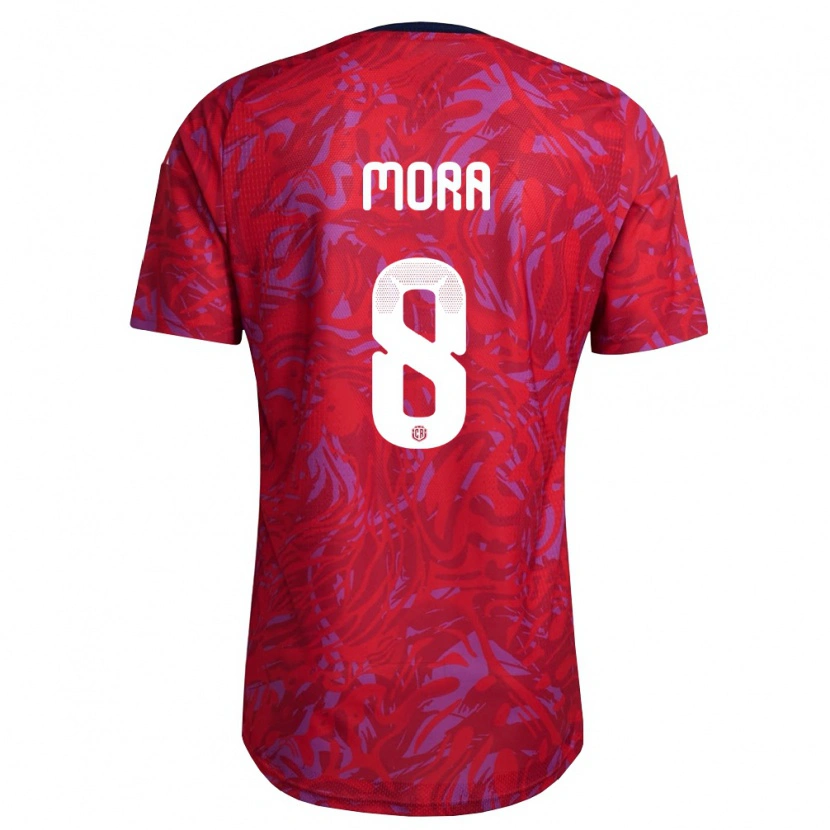 Danxen Pánské Kostarika Joseph Mora #8 Červená Fialová Námořnická Domů Hráčské Dresy 26-28 Dres