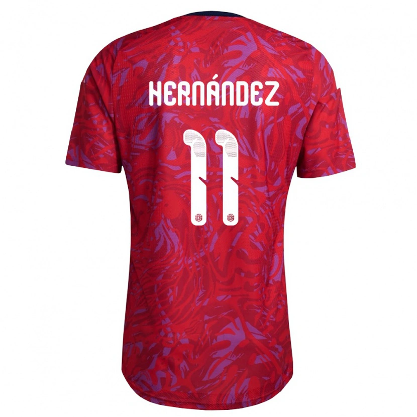 Danxen Pánské Kostarika Anthony Hernández #11 Červená Fialová Námořnická Domů Hráčské Dresy 26-28 Dres