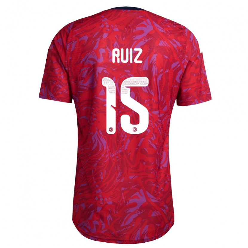 Danxen Pánské Kostarika John Ruiz #15 Červená Fialová Námořnická Domů Hráčské Dresy 26-28 Dres