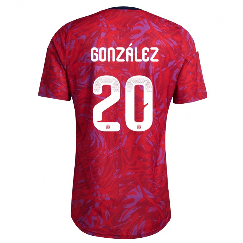 Danxen Pánské Kostarika Julián González #20 Červená Fialová Námořnická Domů Hráčské Dresy 26-28 Dres