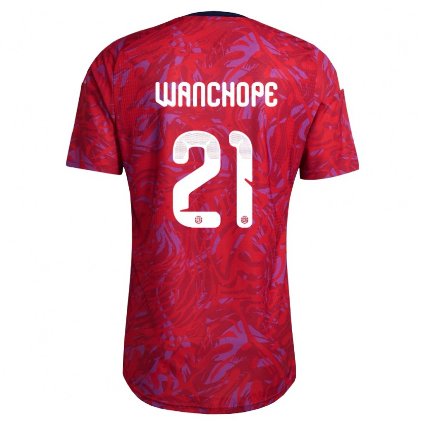 Danxen Pánské Kostarika Matías Wanchope #21 Červená Fialová Námořnická Domů Hráčské Dresy 26-28 Dres