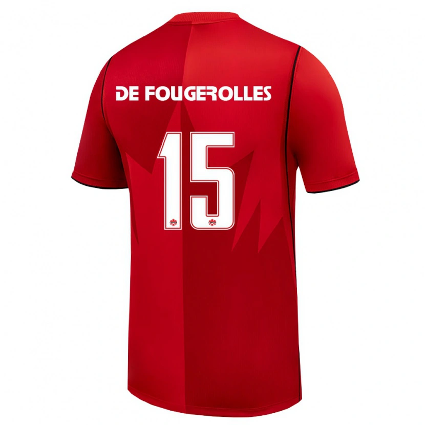 Danxen Pánské Kanada Luc De Fougerolles #15 Červená Bílá Domů Hráčské Dresy 26-28 Dres