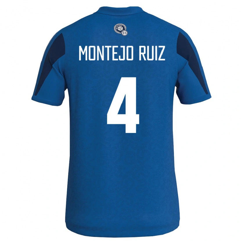 Danxen Pánské Salvador David Montejo Ruiz #4 Modrá Námořnická Domů Hráčské Dresy 26-28 Dres
