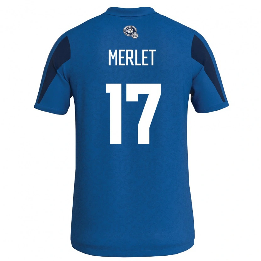 Danxen Pánské Salvador Santiago Merlet #17 Modrá Námořnická Domů Hráčské Dresy 26-28 Dres