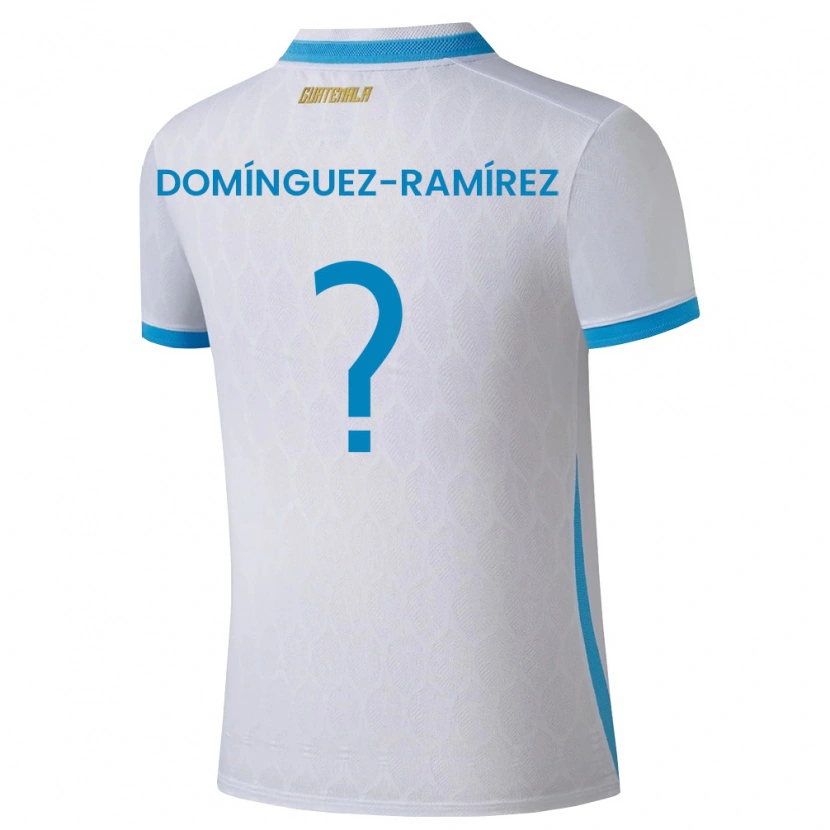 Danxen Pánské Guatemala Marco Domínguez-Ramírez #0 Bílá Nebeská Modrá Zlatá Domů Hráčské Dresy 26-28 Dres