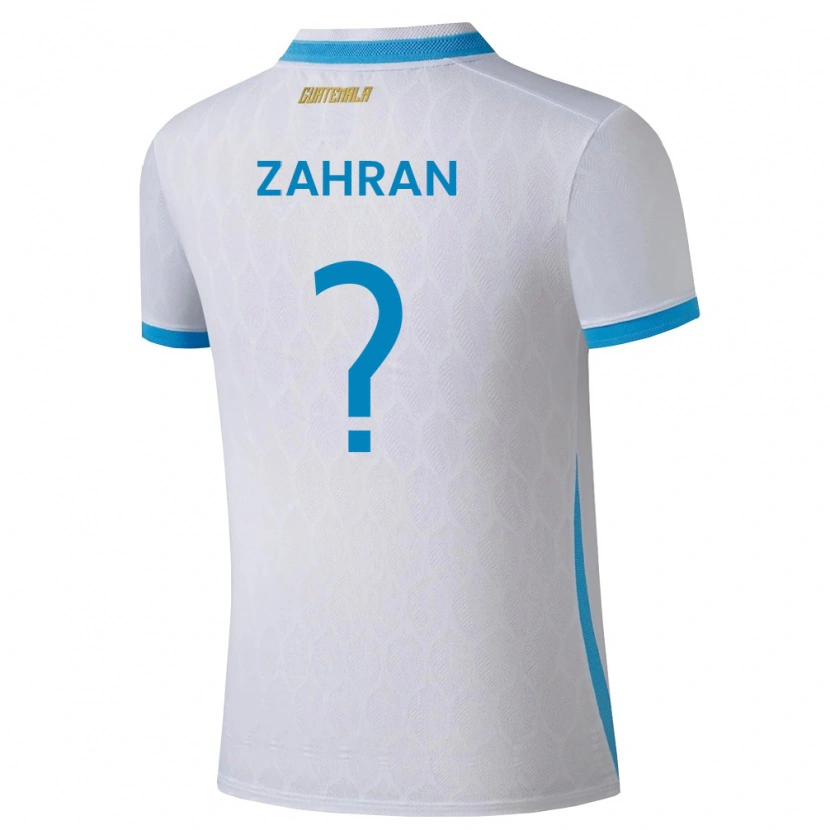 Danxen Pánské Guatemala William Zahran #0 Bílá Nebeská Modrá Zlatá Domů Hráčské Dresy 26-28 Dres