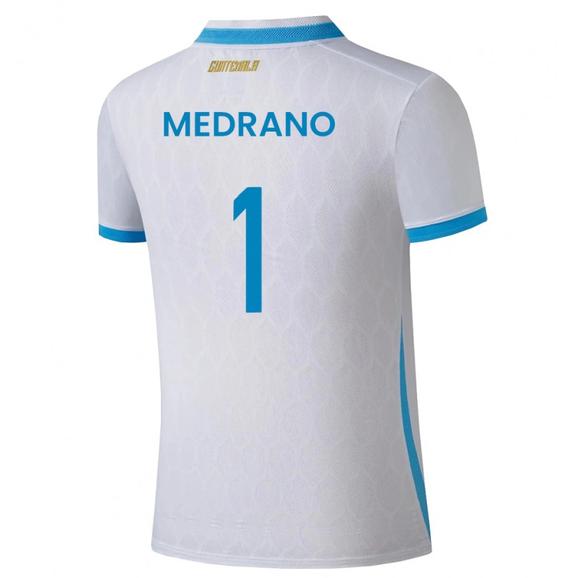 Danxen Pánské Guatemala Alvaro Medrano #1 Bílá Nebeská Modrá Zlatá Domů Hráčské Dresy 26-28 Dres