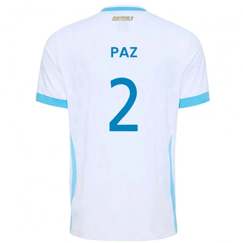 Danxen Pánské Guatemala Wálter Paz #2 Bílá Nebeská Modrá Zlatá Domů Hráčské Dresy 26-28 Dres