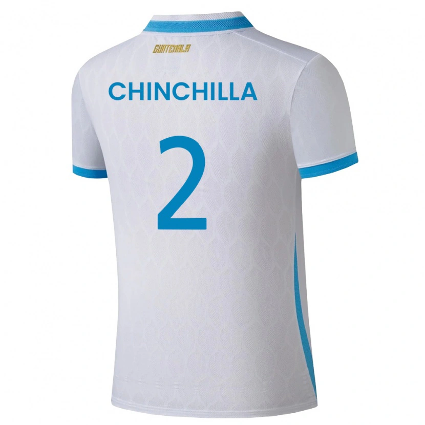 Danxen Pánské Guatemala Nicolás Chinchilla #2 Bílá Nebeská Modrá Zlatá Domů Hráčské Dresy 26-28 Dres