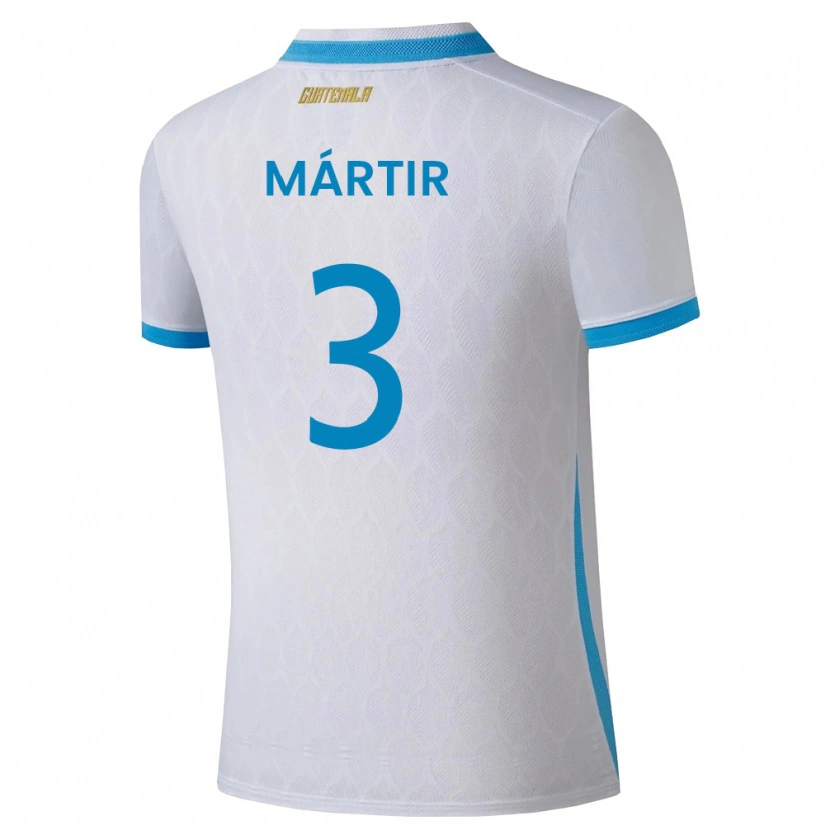 Danxen Pánské Guatemala Anthony Mártir #3 Bílá Nebeská Modrá Zlatá Domů Hráčské Dresy 26-28 Dres