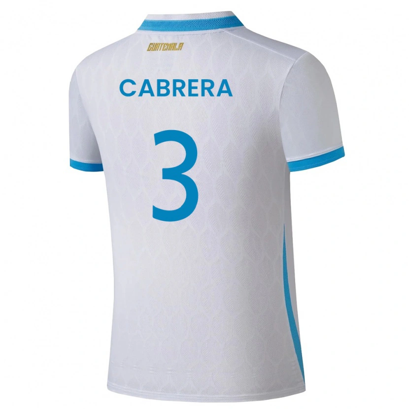 Danxen Pánské Guatemala Gabriel Cabrera #3 Bílá Nebeská Modrá Zlatá Domů Hráčské Dresy 26-28 Dres