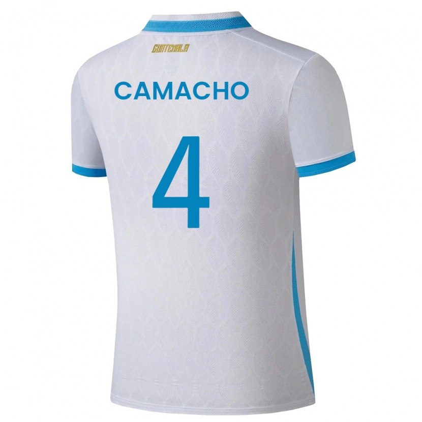 Danxen Pánské Guatemala Samuel Camacho #4 Bílá Nebeská Modrá Zlatá Domů Hráčské Dresy 26-28 Dres