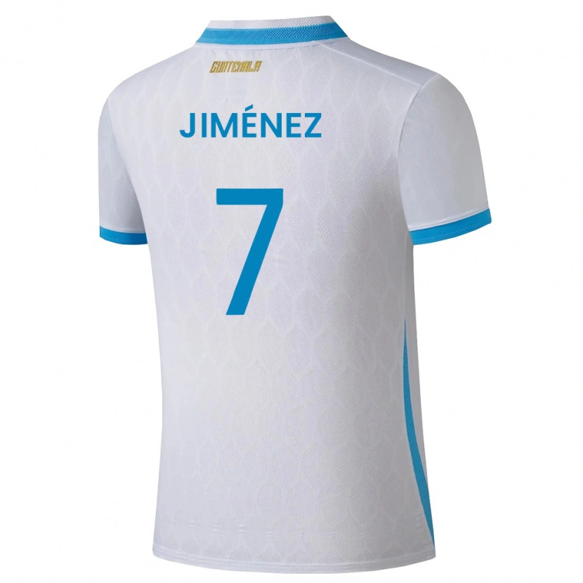 Danxen Pánské Guatemala Cristian Jiménez #7 Bílá Nebeská Modrá Zlatá Domů Hráčské Dresy 26-28 Dres