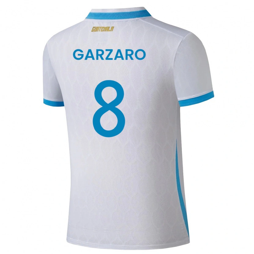 Danxen Pánské Guatemala Santiago Garzaro #8 Bílá Nebeská Modrá Zlatá Domů Hráčské Dresy 26-28 Dres