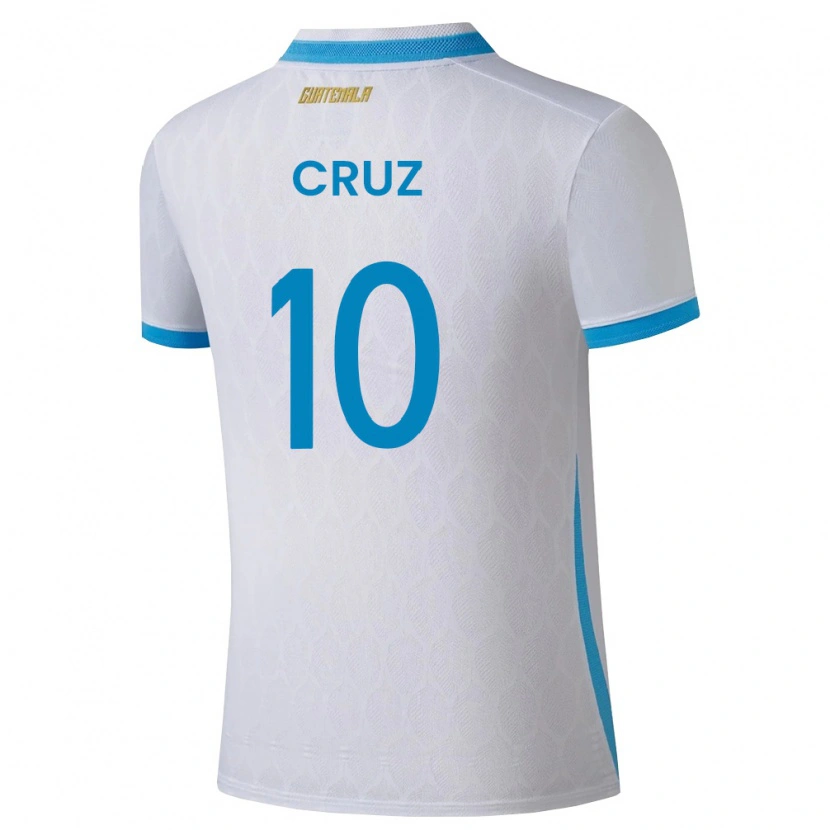 Danxen Pánské Guatemala Axel De La Cruz #10 Bílá Nebeská Modrá Zlatá Domů Hráčské Dresy 26-28 Dres
