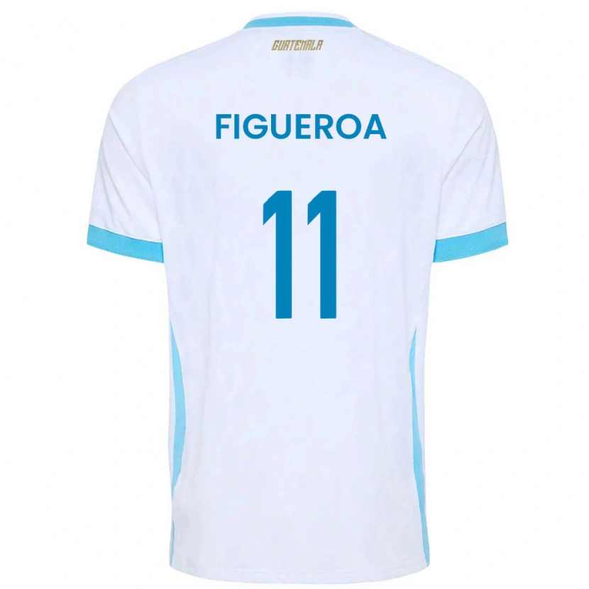 Danxen Pánské Guatemala Rudy Figueroa #11 Bílá Nebeská Modrá Zlatá Domů Hráčské Dresy 26-28 Dres