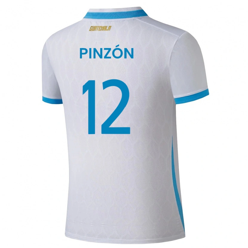 Danxen Pánské Guatemala Alex Pinzón #12 Bílá Nebeská Modrá Zlatá Domů Hráčské Dresy 26-28 Dres
