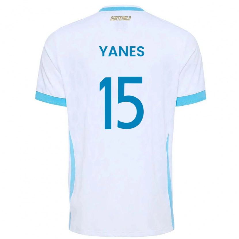 Danxen Pánské Guatemala Allen Yanes #15 Bílá Nebeská Modrá Zlatá Domů Hráčské Dresy 26-28 Dres