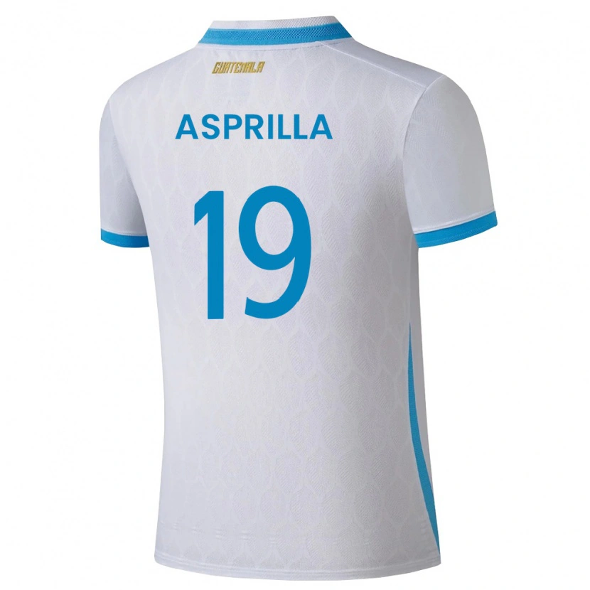 Danxen Pánské Guatemala Jair Asprilla #19 Bílá Nebeská Modrá Zlatá Domů Hráčské Dresy 26-28 Dres