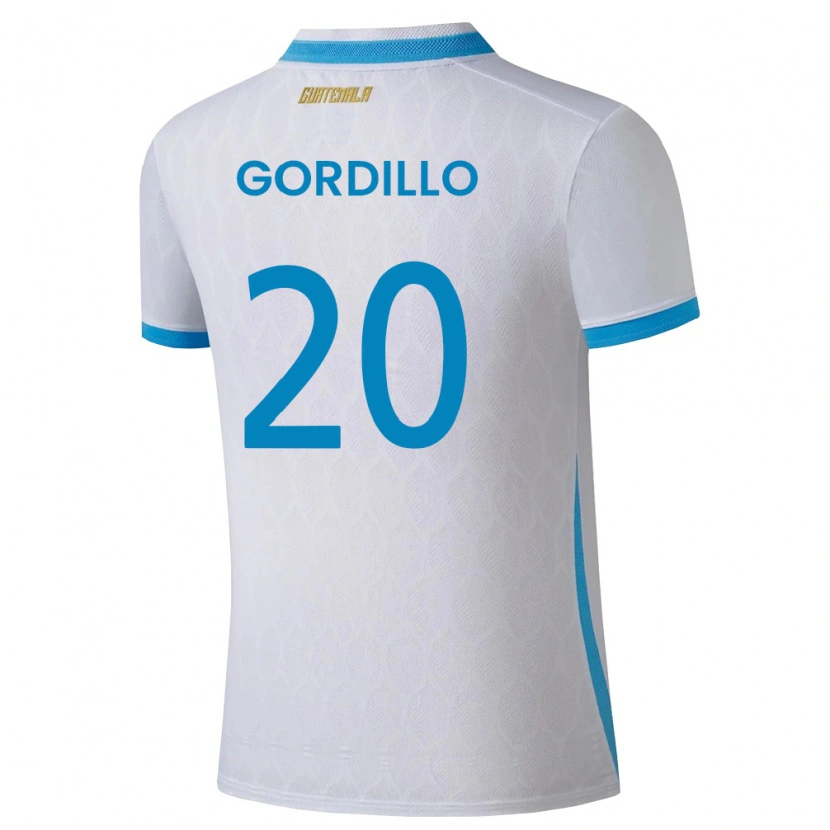 Danxen Pánské Guatemala Gerardo Gordillo #20 Bílá Nebeská Modrá Zlatá Domů Hráčské Dresy 26-28 Dres
