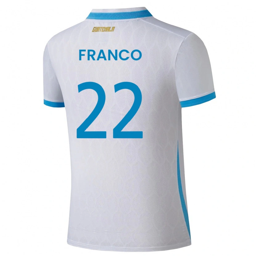 Danxen Pánské Guatemala Jonathan Franco #22 Bílá Nebeská Modrá Zlatá Domů Hráčské Dresy 26-28 Dres