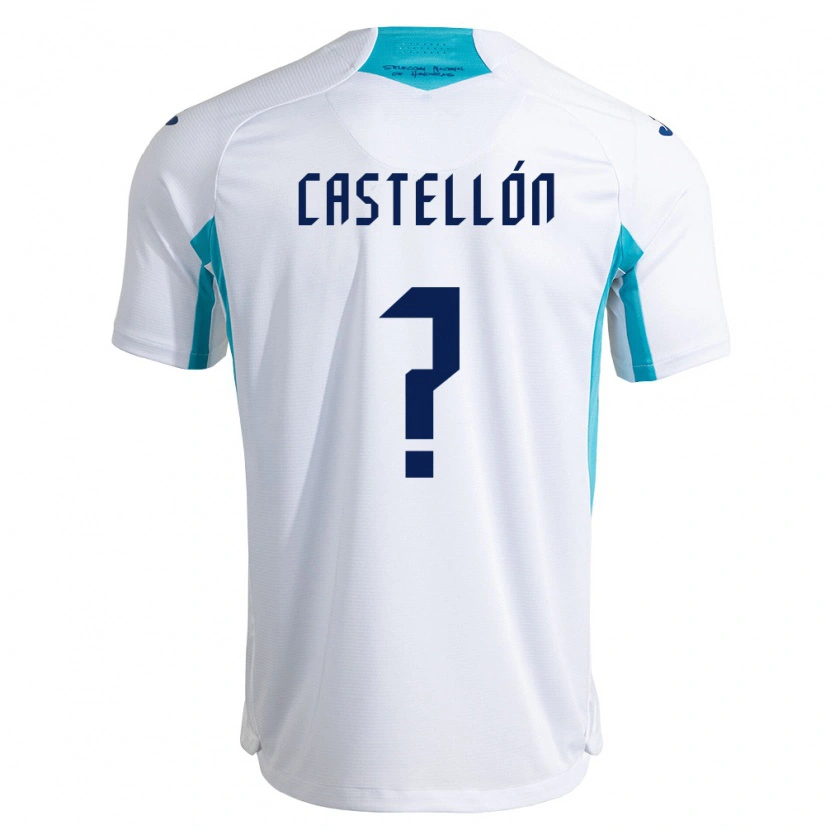 Danxen Pánské Honduras Ingris Castellón #0 Bílá Modrá Nebeská Modrá Domů Hráčské Dresy 26-28 Dres