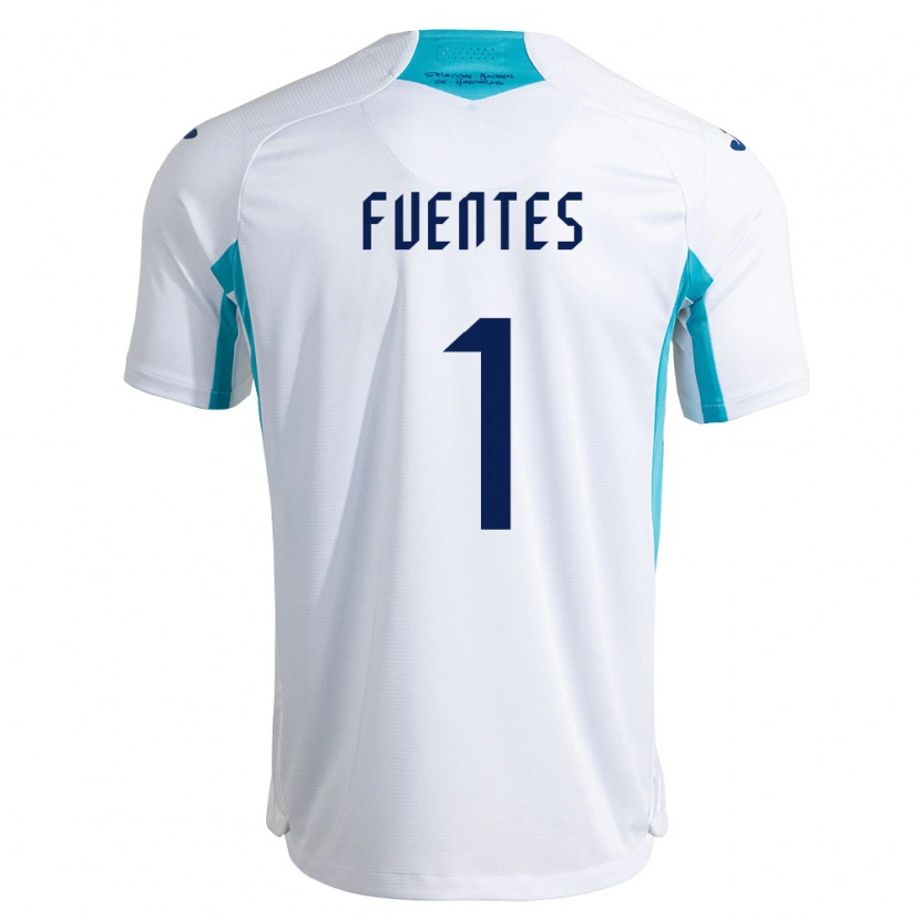 Danxen Pánské Honduras Eliezer Fuentes #1 Bílá Modrá Nebeská Modrá Domů Hráčské Dresy 26-28 Dres