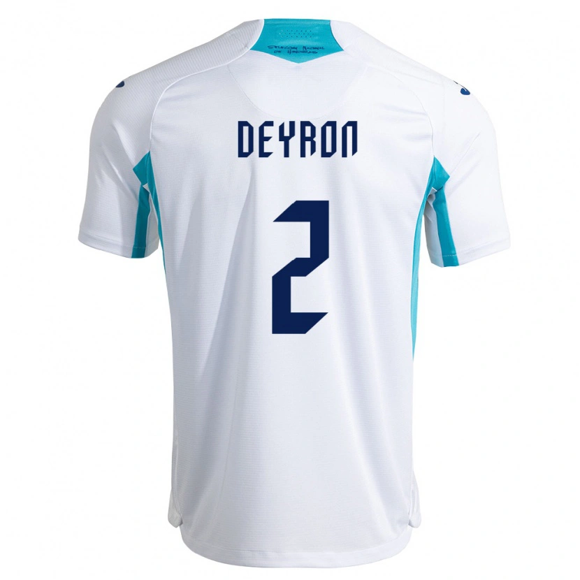 Danxen Pánské Honduras Deyron Martínez #2 Bílá Modrá Nebeská Modrá Domů Hráčské Dresy 26-28 Dres